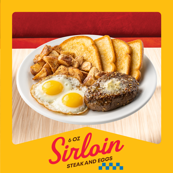 Denny's 6oz Sirloin Steak and Eggs